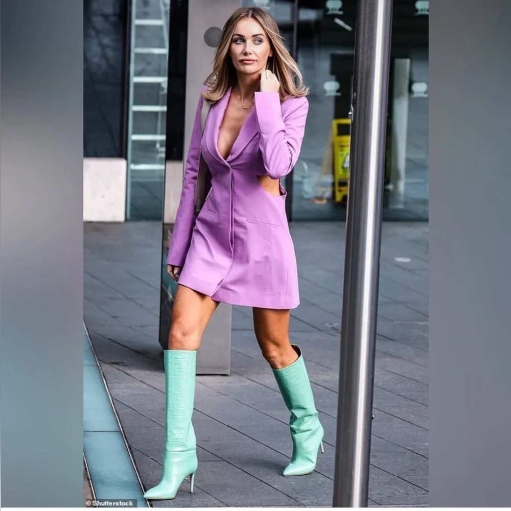 ZARA Lilac Cut Out Blazer Dress – Size L, NWT, Blogger Favorite, Sold Out! - Picture 10 of 13